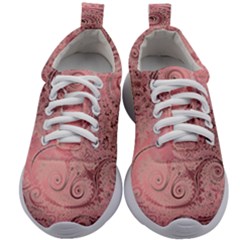 Orchid Pink And Blush Swirls Spirals Kids Athletic Shoes by SpinnyChairDesigns