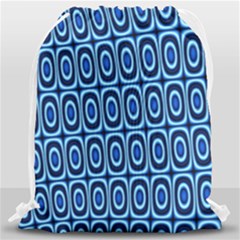 Abstract Blue Circles Mosaic Drawstring Bag (large) by SpinnyChairDesigns