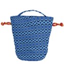 Abstract Blue Circles Mosaic Drawstring Bucket Bag View2