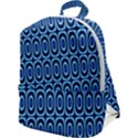Abstract Blue Circles Mosaic Zip Up Backpack View1