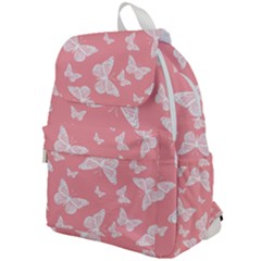 Pink And White Butterflies Top Flap Backpack by SpinnyChairDesigns