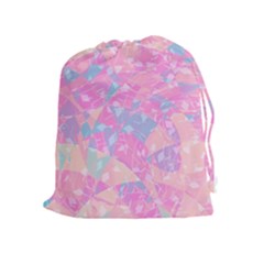 Pink Blue Peach Color Mosaic Drawstring Pouch (xl) by SpinnyChairDesigns