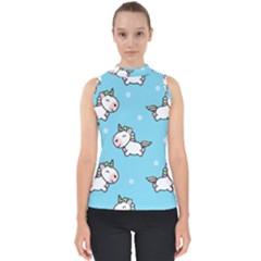 Unicorns  Mock Neck Shell Top by Sobalvarro