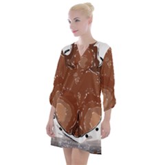 Sexy Boobs Breast Cleavage Woman Open Neck Shift Dress by HermanTelo