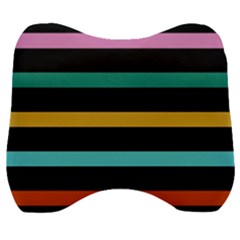 Colorful Mime Black Stripes Velour Head Support Cushion by tmsartbazaar