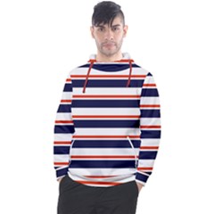 Red With Blue Stripes Men s Pullover Hoodie by tmsartbazaar