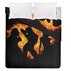 Shadow Heart Love Flame Girl Sexy Pose Duvet Cover Double Side (queen Size) by HermanTelo