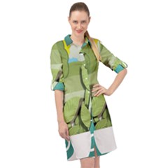 Illustrations Drink Long Sleeve Mini Shirt Dress by HermanTelo
