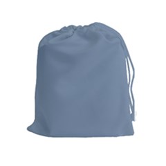 Faded Denim Blue Color Drawstring Pouch (xl) by SpinnyChairDesigns