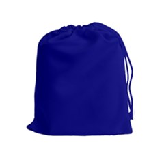 True Navy Blue Color Drawstring Pouch (xl) by SpinnyChairDesigns