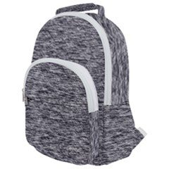 Black White Grey Texture Rounded Multi Pocket Backpack by SpinnyChairDesigns