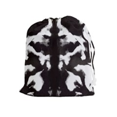 Rorschach Ink Blot Pattern Drawstring Pouch (xl) by SpinnyChairDesigns