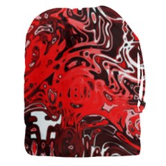 Red Black Abstract Art Drawstring Pouch (3xl) by SpinnyChairDesigns