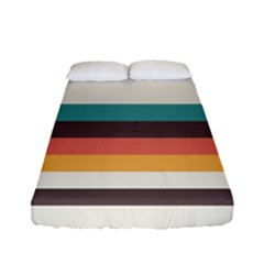 Classic Retro Stripes Fitted Sheet (full/ Double Size) by tmsartbazaar
