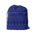 Boho Navy Blue  Drawstring Pouch (XL) View2