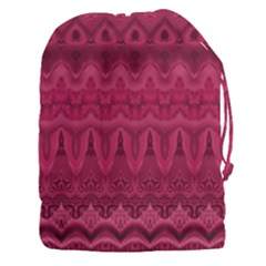 Boho Rose Pink Drawstring Pouch (3xl) by SpinnyChairDesigns