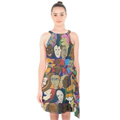 Sisters2020 Halter Collar Waist Tie Chiffon Dress by Kritter