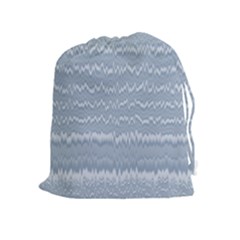 Boho Faded Blue Stripes Drawstring Pouch (xl) by SpinnyChairDesigns