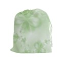 Tea Green Floral Print Drawstring Pouch (XL) View1