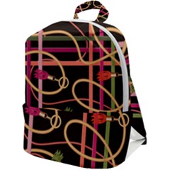 Checks Chain Pattern Zip Up Backpack by designsbymallika