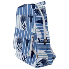 Stripes Blue White Travelers  Backpack by designsbymallika