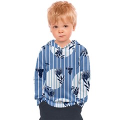 Stripes Blue White Kids  Overhead Hoodie by designsbymallika