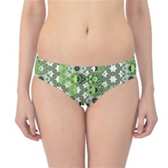 Black Lime Green Checkered Hipster Bikini Bottoms by SpinnyChairDesigns