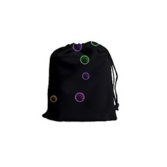 Bubble In Blavk Background Drawstring Pouch (small) by Sabelacarlos