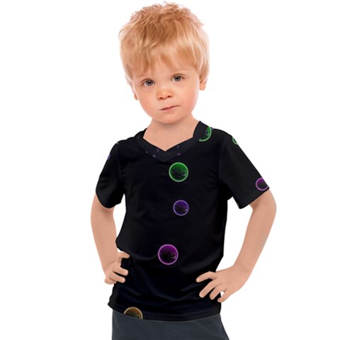 Bubble In Blavk Background Kids  Sports Tee by Sabelacarlos