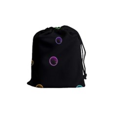 Bubble In Dark 2 Drawstring Pouch (medium) by Sabelacarlos