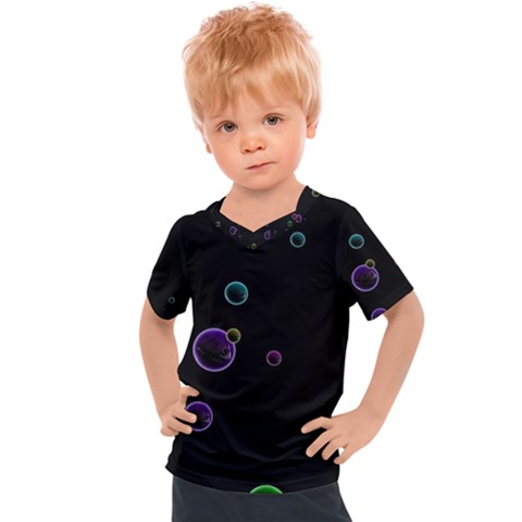 Bubble In Dark Kids  Sports Tee by Sabelacarlos
