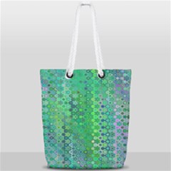 Boho Green Floral Print Full Print Rope Handle Tote (small) by SpinnyChairDesigns