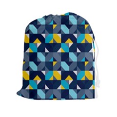 Geometric Hypnotic Shapes Drawstring Pouch (2xl) by tmsartbazaar