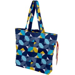 Geometric Hypnotic Shapes Drawstring Tote Bag by tmsartbazaar
