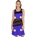 Mixed-lines-dots Black-bg Knee Length Skater Dress With Pockets View1