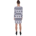 Black And White Aztec Asymmetric Cut-Out Shift Dress View2