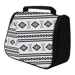 Black And White Aztec Full Print Travel Pouch (small) by tmsartbazaar
