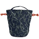 Neon Silhouette Leaves Print Pattern Drawstring Bucket Bag View2