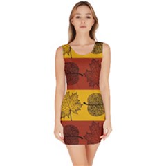 Autumn Leaves Colorful Nature Bodycon Dress by Mariart