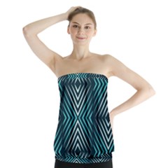 Blue Motif Design Strapless Top by tmsartbazaar