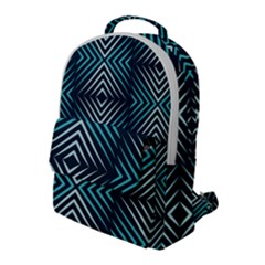Blue Motif Design Flap Pocket Backpack (large) by tmsartbazaar