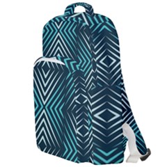 Blue Motif Design Double Compartment Backpack by tmsartbazaar