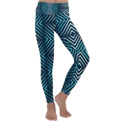 Blue Motif Design Kids  Lightweight Velour Classic Yoga Leggings by tmsartbazaar