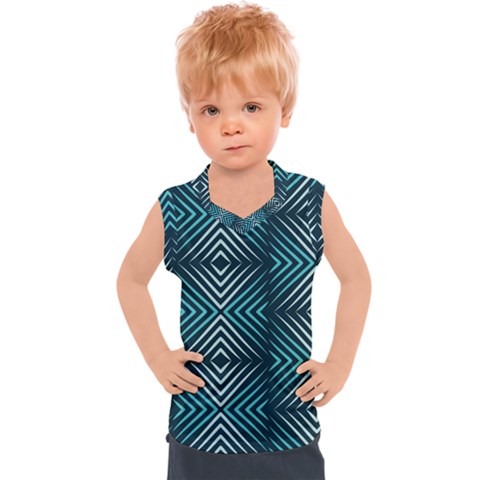 Blue Motif Design Kids  Sport Tank Top by tmsartbazaar
