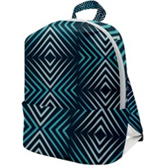 Blue Motif Design Zip Up Backpack by tmsartbazaar