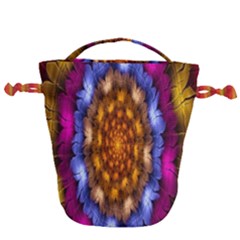 Fractal Flower Drawstring Bucket Bag by Sparkle