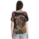 Fractal Geometry V-Neck Flutter Sleeve Top View2