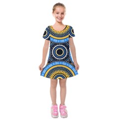 Tribal Zentangle Art Kids  Short Sleeve Velvet Dress by tmsartbazaar