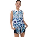 Arabic Geometric Design Pattern  Sleeveless Chiffon Button Shirt View1