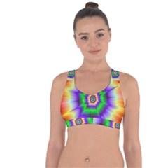 Psychedelic Explosion Cross String Back Sports Bra by Filthyphil